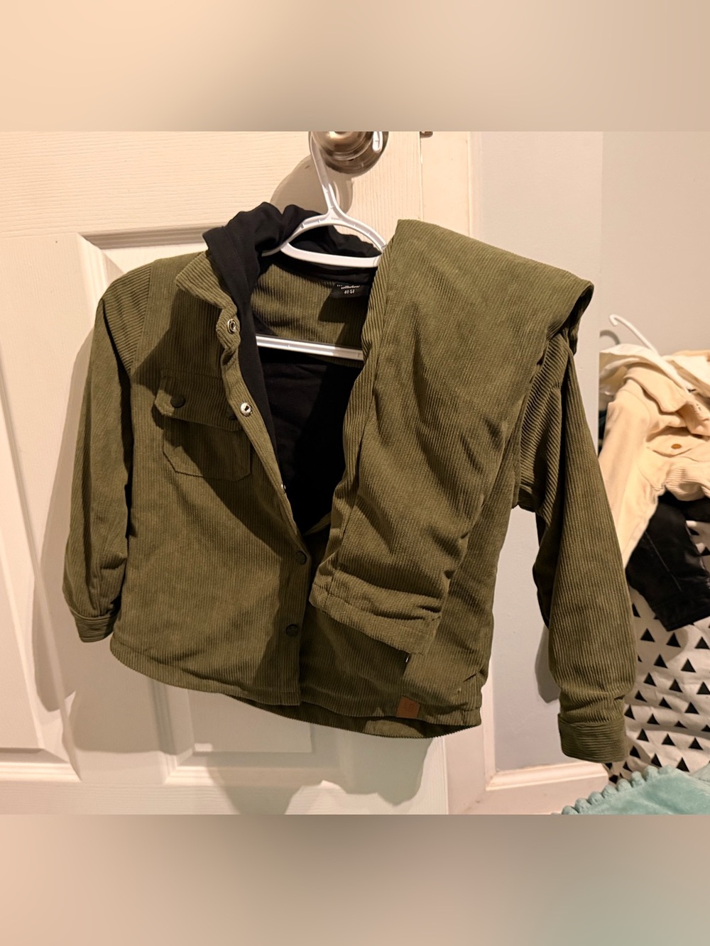 Little Bipsy Olive Green Corduroy Hooded Jacket & Pant Set